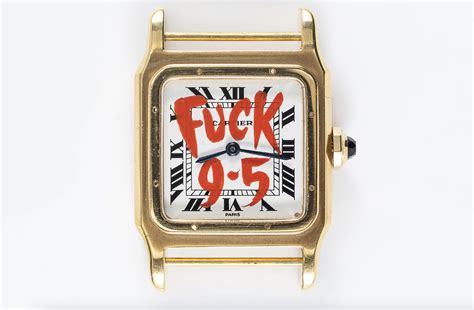 cartier tank fuck 9-5|A Brooklyn Artist Painted ‘F*** 9.